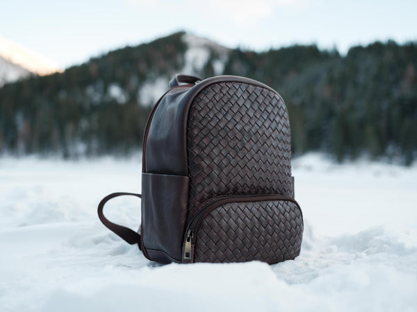 black woven leather backpack Marc Nolan SOHO Backpack, Womens, This handmade leather bag features ARIEL - Customizable Woven Leather