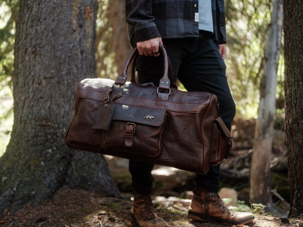 Kodiak Leather Co. 60L Weekender Duffel Dark Walnut