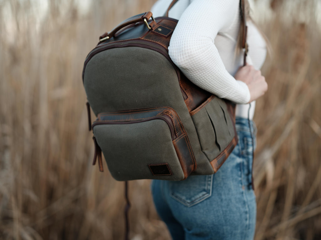canvas and leather backpack kakadu Day Traveler Canvas Backpack – Kodiak Leather