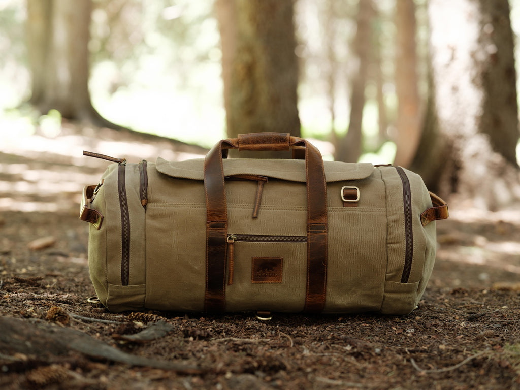 55L Nomad Canvas Duffel – Kodiak Leather