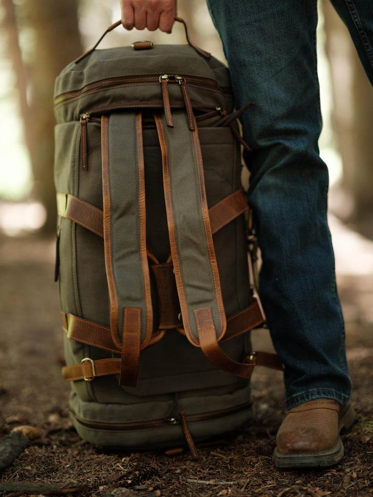 55L Nomad Canvas Duffel – Kodiak Leather