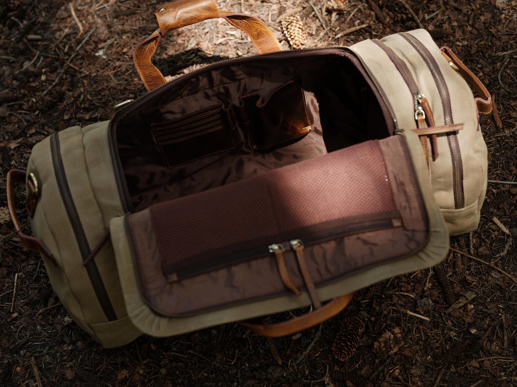 55L Nomad Canvas Duffel – Kodiak Leather