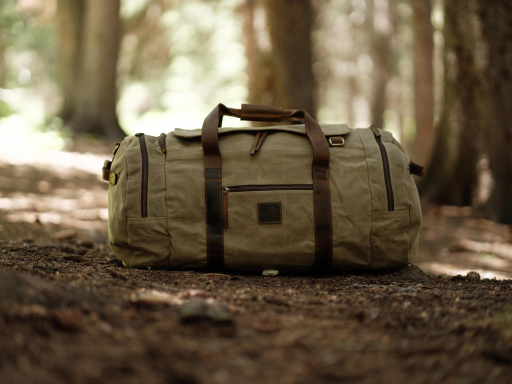 anway 85l travel duffel bag 85L Nomad Canvas Duffel Vintage Sage