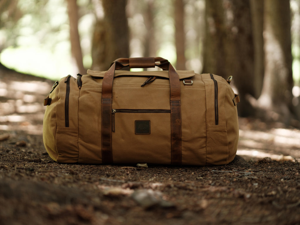 3-ways vintage canvas men holdall weekend travel duffel bag backpack 85L Nomad Canvas Duffel Vintage Sage