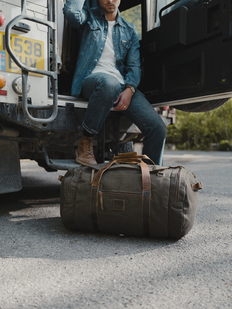 anway 85l travel duffel bag 85L Nomad Canvas Duffel – Kodiak Leather