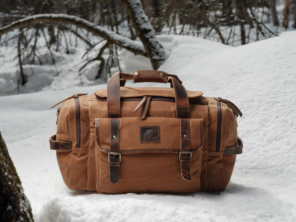 aok7703 leather duffel backpack 25L Wasatch Duffel Gray