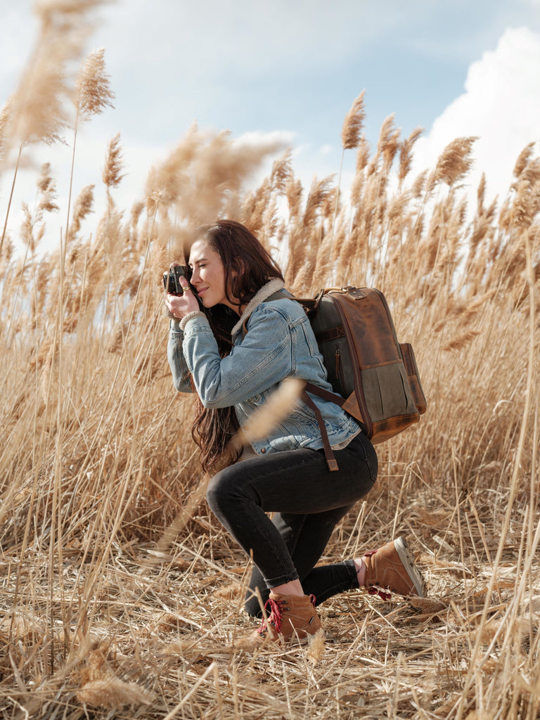 Travel Photo Backpack 25L Traveler Canvas Backpack – Kodiak Leather