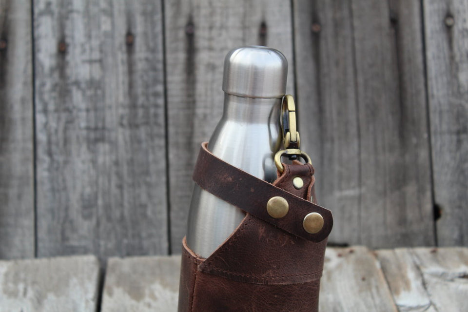 Leather Water Bottle Holder Kodiak Leather