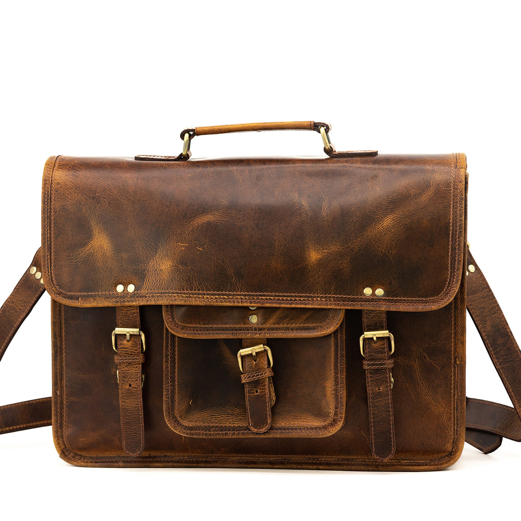 18 inch Buffalo Leather Briefcase – Kodiak Leather