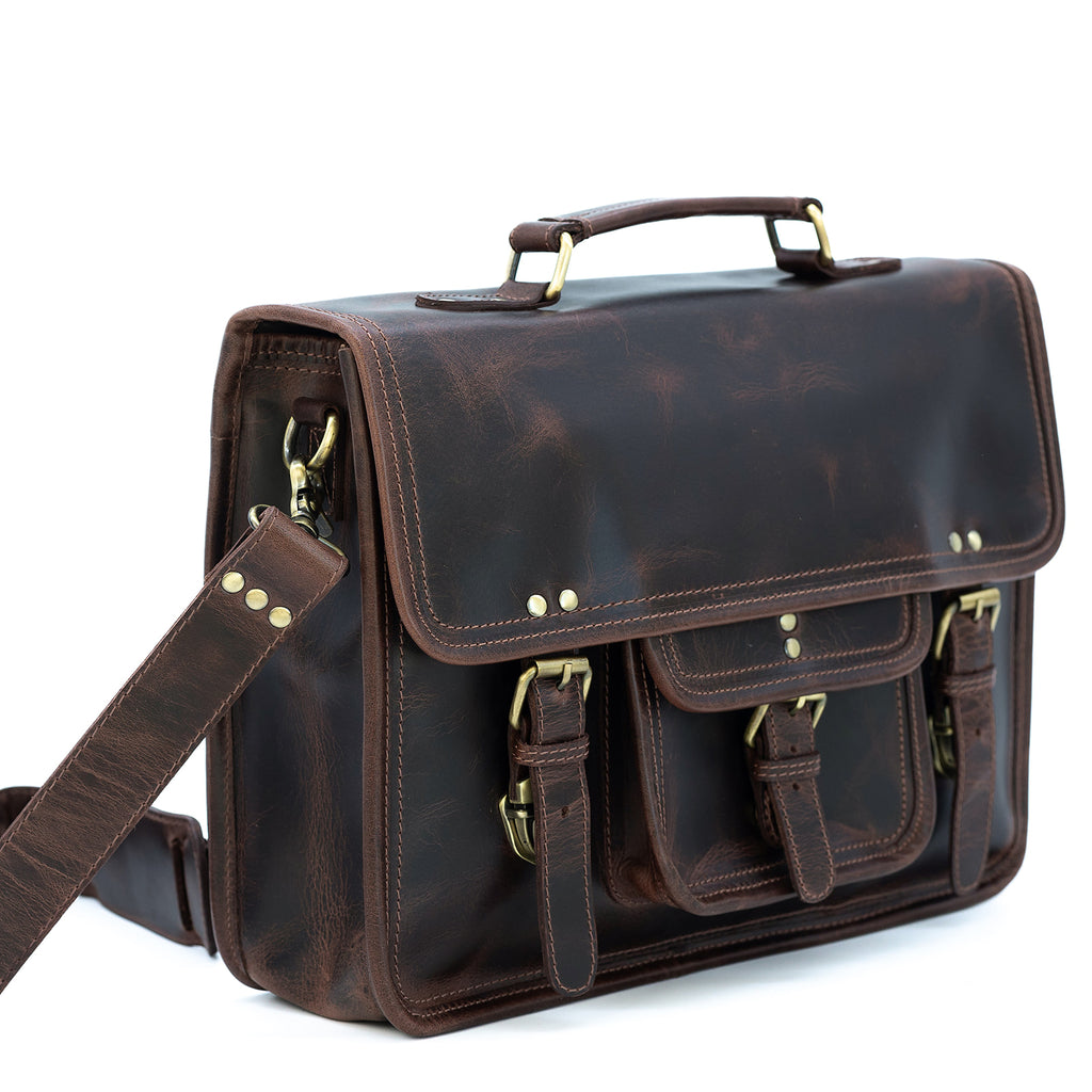 18 inch Buffalo Leather Briefcase Kodiak Leather