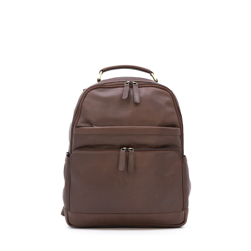 【古着】CTHY Smooth Leather BackPack Crazy Horse Leather Backpack City - Chocolate