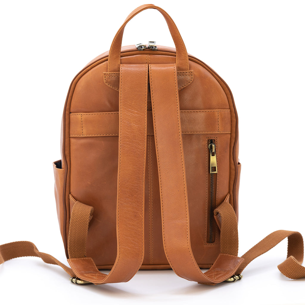 Mini Woven Backpack Kodiak Leather