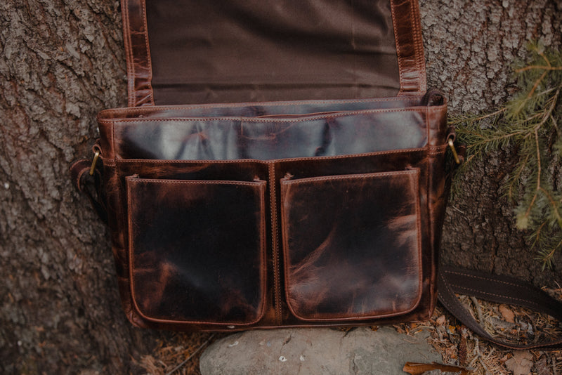 Buffalo Leather Messenger Kodiak Leather