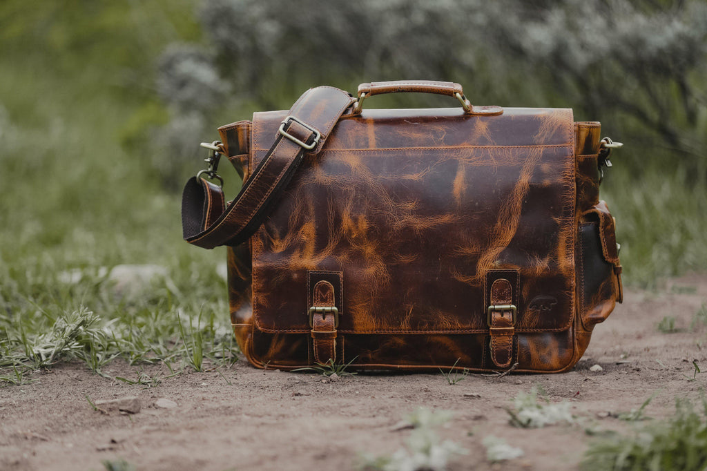 brown leather messenger backpack Sitka Leather Messenger