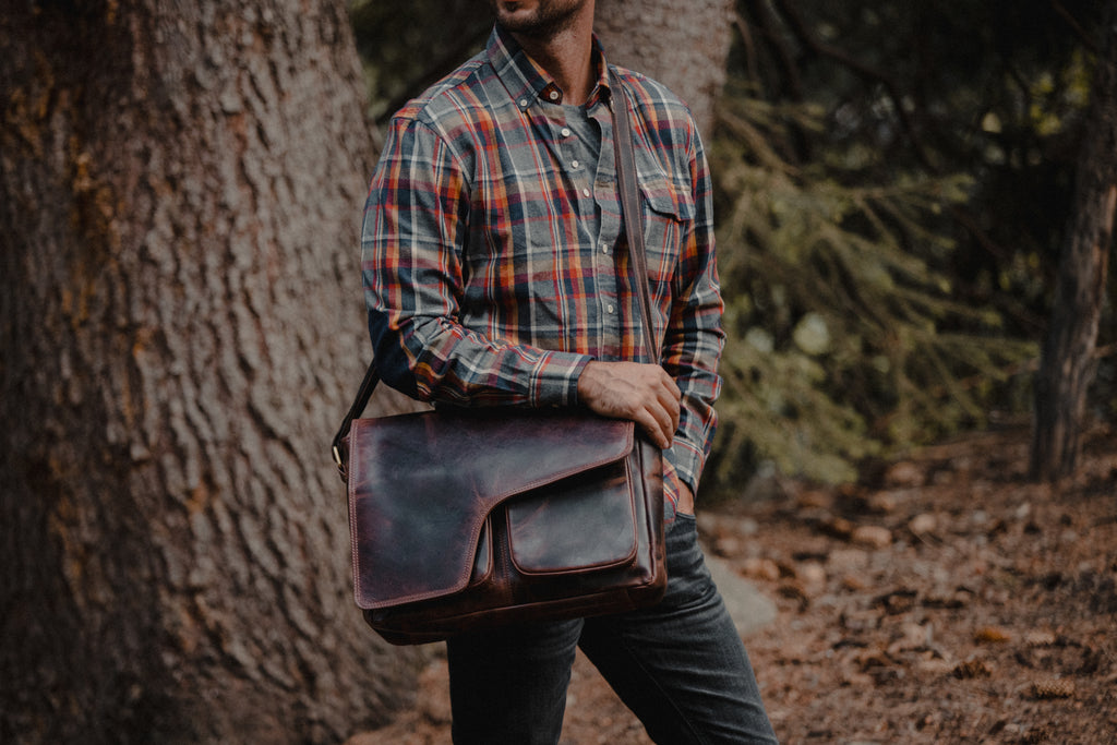 Buffalo Leather Messenger Kodiak Leather