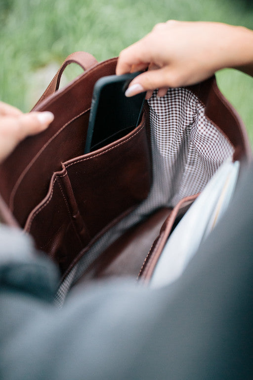 Juneau Leather Tote Antique Brown